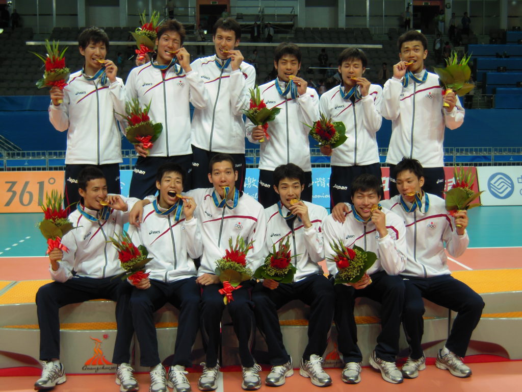 2010年アジア競技大会優勝時の表彰式